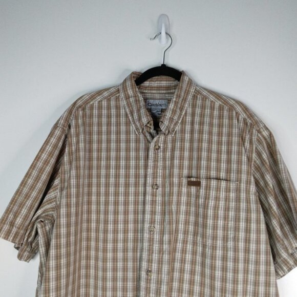 Carhartt Men’s Plaid Button Down Short Sleeve - Picture 2 of 7